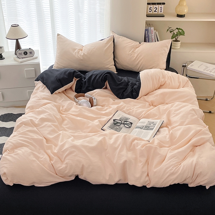 91家纺网 家纺一手货源 找家纺 （总）彩韵家纺 2025新款超柔云感m双层纱四件套