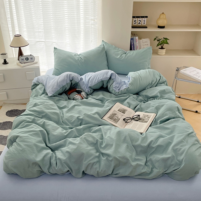 91家纺网 家纺一手货源 找家纺 （总）彩韵家纺 2025新款超柔云感m双层纱四件套