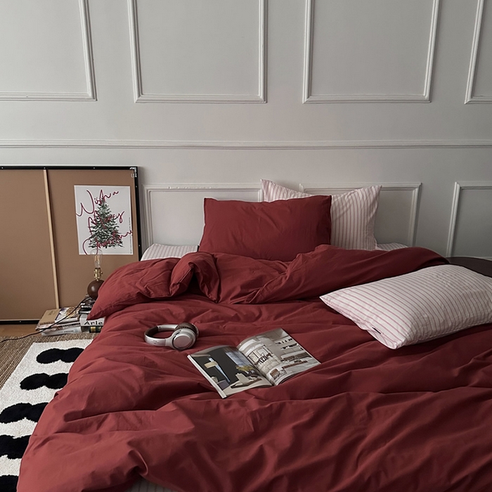 91家纺网 家纺一手货源 找家纺 （总）柚可家居 2025新款全棉色织水洗棉四件套-