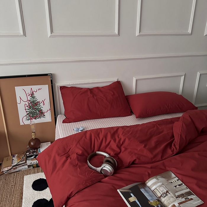 91家纺网 家纺一手货源 找家纺 （总）柚可家居 2025新款全棉色织水洗棉四件套-