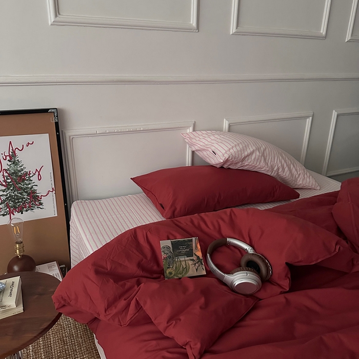 91家纺网 家纺一手货源 找家纺 （总）柚可家居 2025新款全棉色织水洗棉四件套-