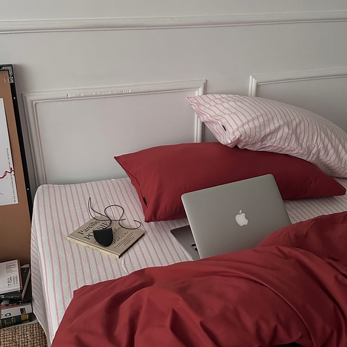 91家纺网 家纺一手货源 找家纺 （总）柚可家居 2025新款全棉色织水洗棉四件套-