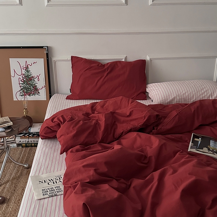 91家纺网 家纺一手货源 找家纺 （总）柚可家居 2025新款全棉色织水洗棉四件套-