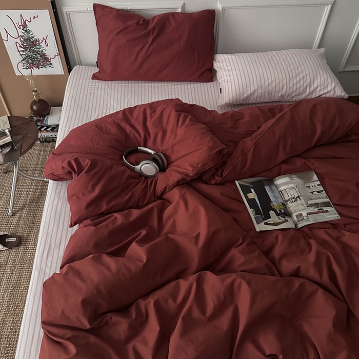 91家纺网 家纺一手货源 找家纺 （总）柚可家居 2025新款全棉色织水洗棉四件套-