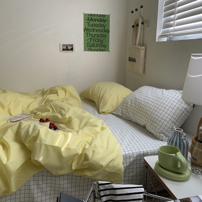 91家纺网 家纺一手货源 找家纺 （总）柚可家居 2025新款全棉色织水洗棉四件套-