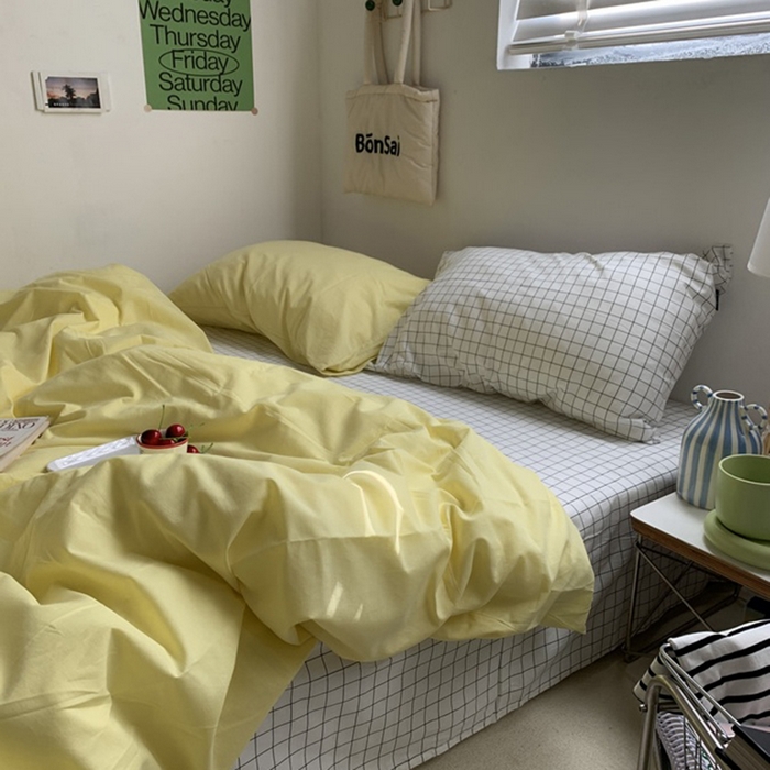 91家纺网 家纺一手货源 找家纺 （总）柚可家居 2025新款全棉色织水洗棉四件套-