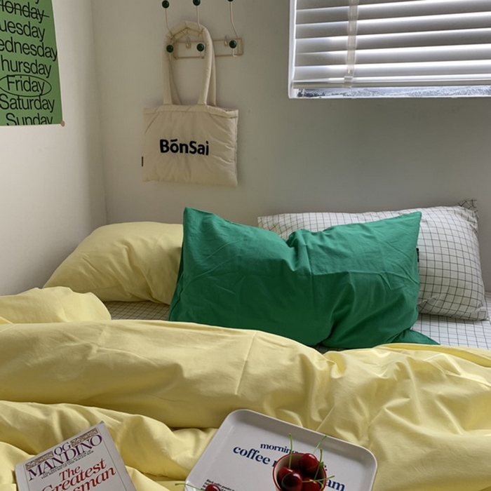 91家纺网 家纺一手货源 找家纺 （总）柚可家居 2025新款全棉色织水洗棉四件套-