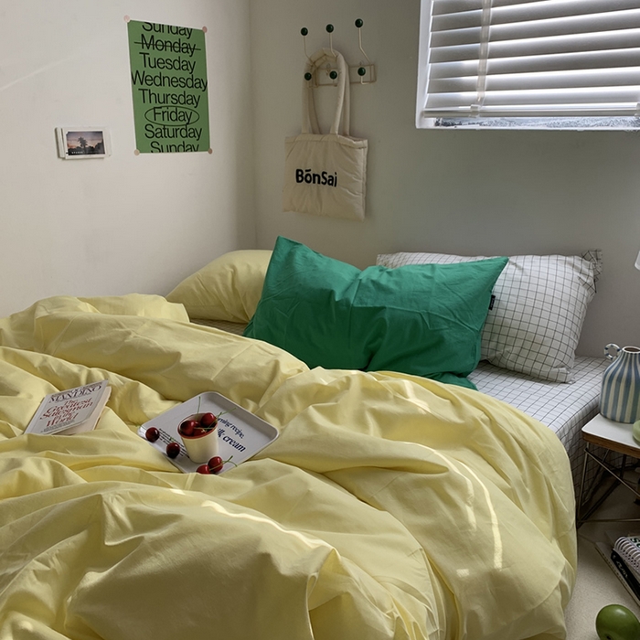 91家纺网 家纺一手货源 找家纺 （总）柚可家居 2025新款全棉色织水洗棉四件套-