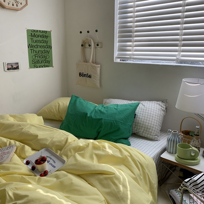 91家纺网 家纺一手货源 找家纺 （总）柚可家居 2025新款全棉色织水洗棉四件套-