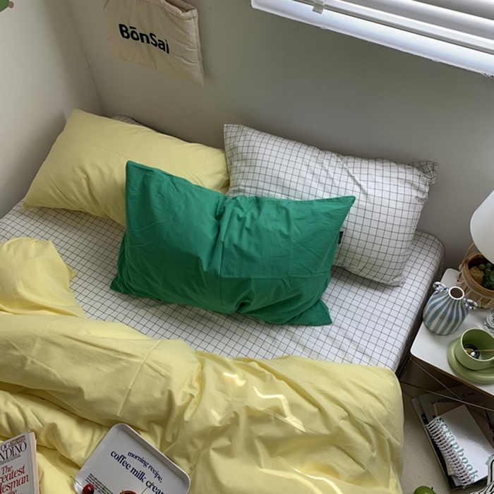 91家纺网 家纺一手货源 找家纺 （总）柚可家居 2025新款全棉色织水洗棉四件套-