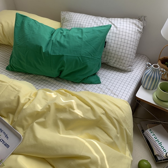 91家纺网 家纺一手货源 找家纺 （总）柚可家居 2025新款全棉色织水洗棉四件套-