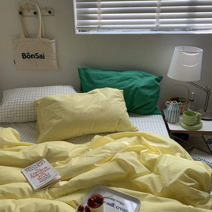 91家纺网 家纺一手货源 找家纺 （总）柚可家居 2025新款全棉色织水洗棉四件套-