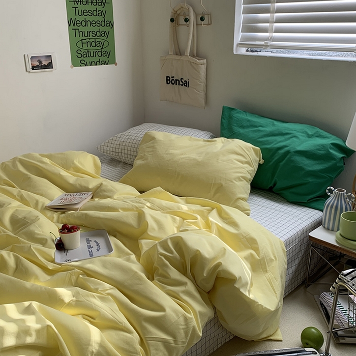 91家纺网 家纺一手货源 找家纺 （总）柚可家居 2025新款全棉色织水洗棉四件套-