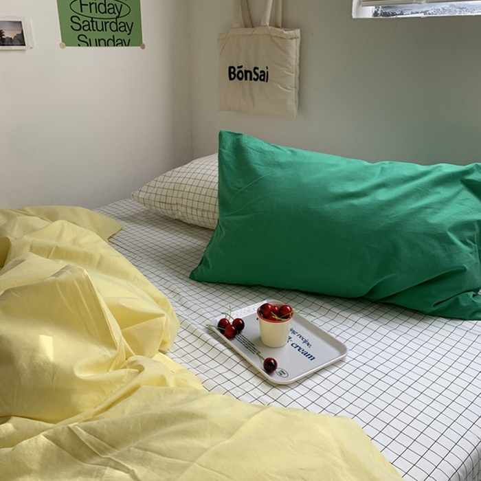 91家纺网 家纺一手货源 找家纺 （总）柚可家居 2025新款全棉色织水洗棉四件套-