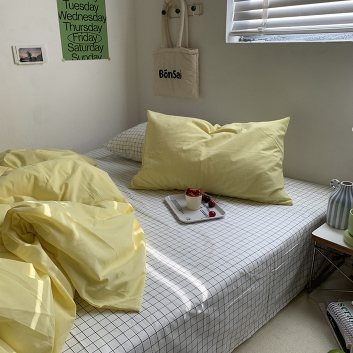 91家纺网 家纺一手货源 找家纺 （总）柚可家居 2025新款全棉色织水洗棉四件套-