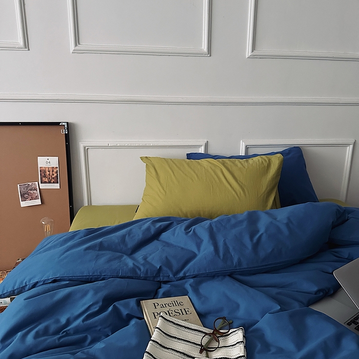 91家纺网 家纺一手货源 找家纺 （总）柚可家居 2025新款全棉色织水洗棉四件套-柏宁岛