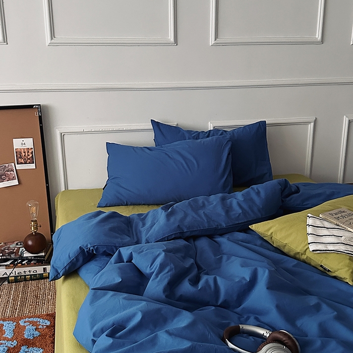 91家纺网 家纺一手货源 找家纺 （总）柚可家居 2025新款全棉色织水洗棉四件套-柏宁岛