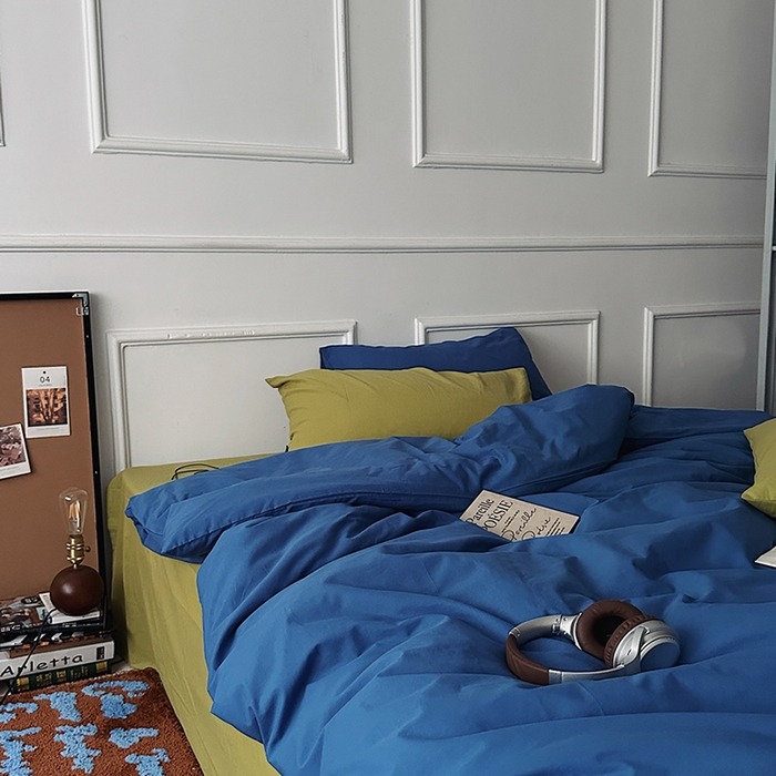 91家纺网 家纺一手货源 找家纺 （总）柚可家居 2025新款全棉色织水洗棉四件套-柏宁岛