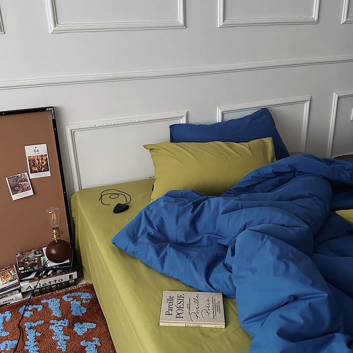 91家纺网 家纺一手货源 找家纺 （总）柚可家居 2025新款全棉色织水洗棉四件套-柏宁岛