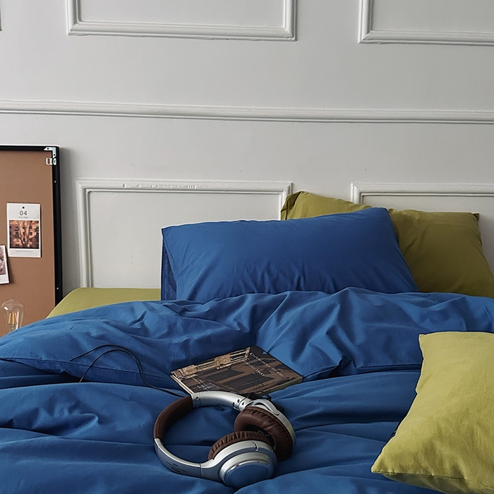 91家纺网 家纺一手货源 找家纺 （总）柚可家居 2025新款全棉色织水洗棉四件套-柏宁岛