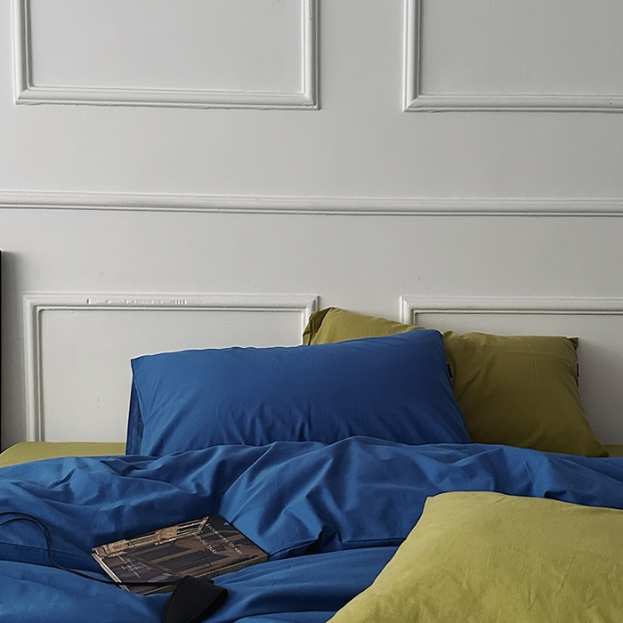 91家纺网 家纺一手货源 找家纺 （总）柚可家居 2025新款全棉色织水洗棉四件套-柏宁岛