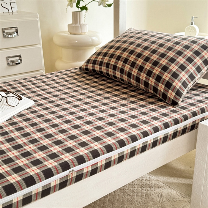 91家纺网 家纺一手货源 找家纺 多品家纺 2025春夏新款超柔水洗棉学生宿舍床垫套 柏林