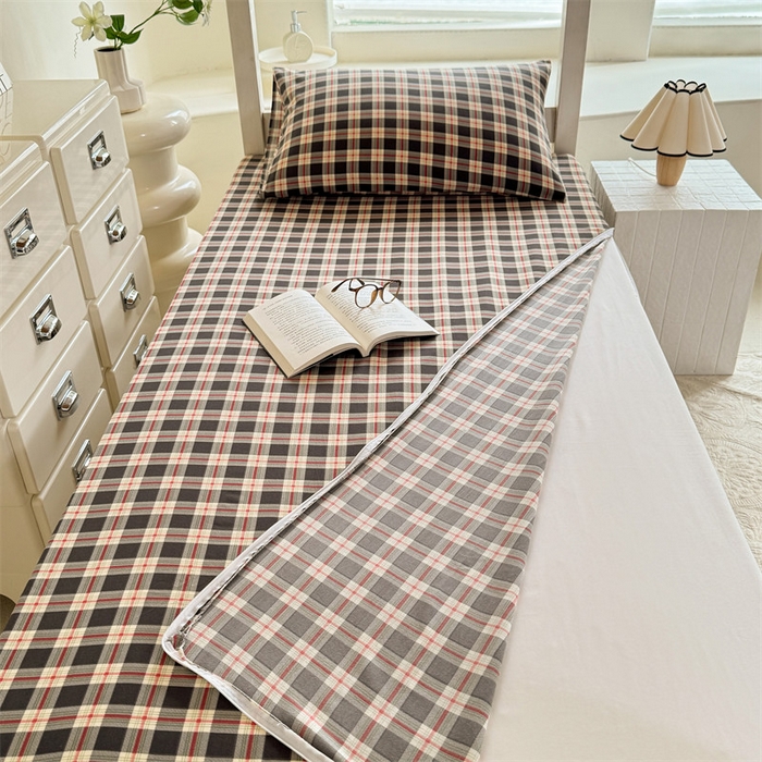 91家纺网 家纺一手货源 找家纺 多品家纺 2025春夏新款超柔水洗棉学生宿舍床垫套 柏林