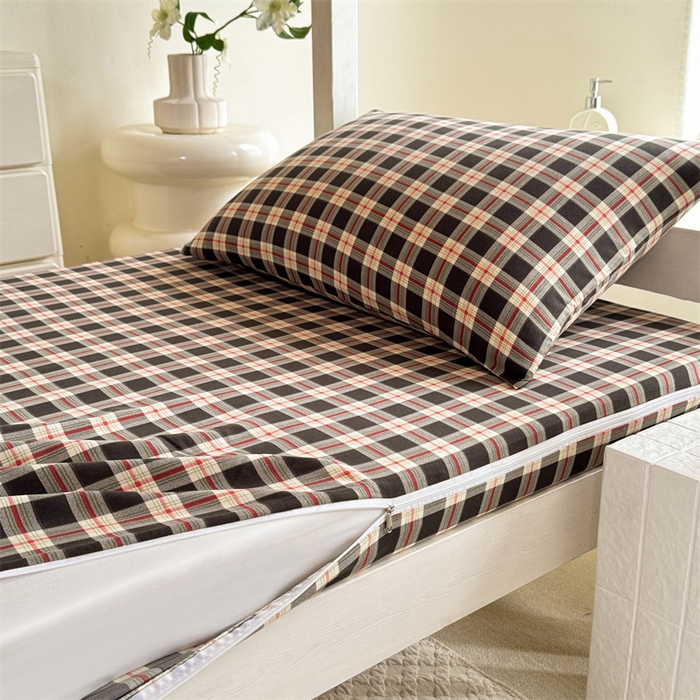 91家纺网 家纺一手货源 找家纺 多品家纺 2025春夏新款超柔水洗棉学生宿舍床垫套 柏林