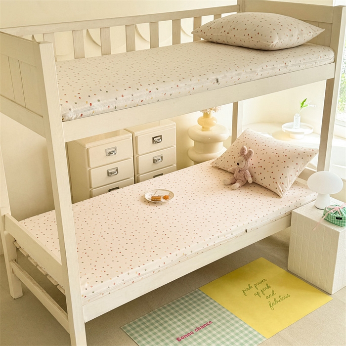 91家纺网 家纺一手货源 找家纺 多品家纺 2025春夏新款超柔水洗棉学生宿舍床垫套 彩虹糖