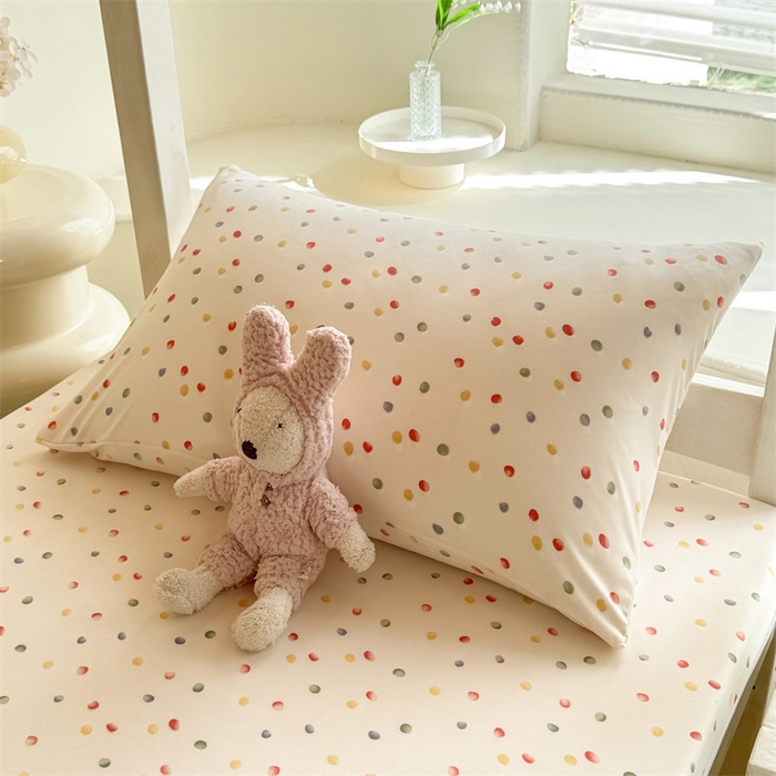 91家纺网 家纺一手货源 找家纺 多品家纺 2025春夏新款超柔水洗棉学生宿舍床垫套 彩虹糖