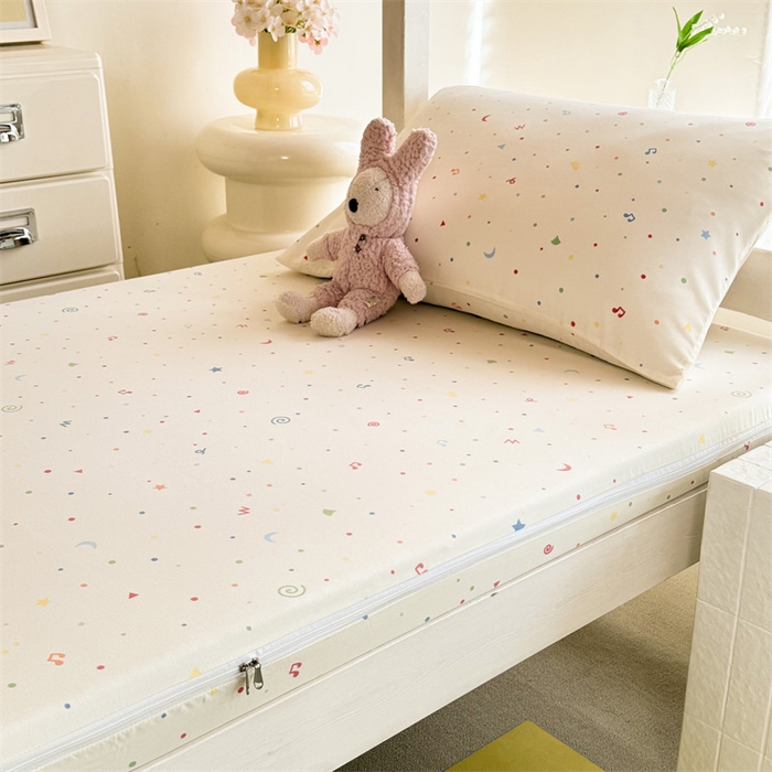 91家纺网 家纺一手货源 找家纺 多品家纺 2025春夏新款超柔水洗棉学生宿舍床垫套 花夕