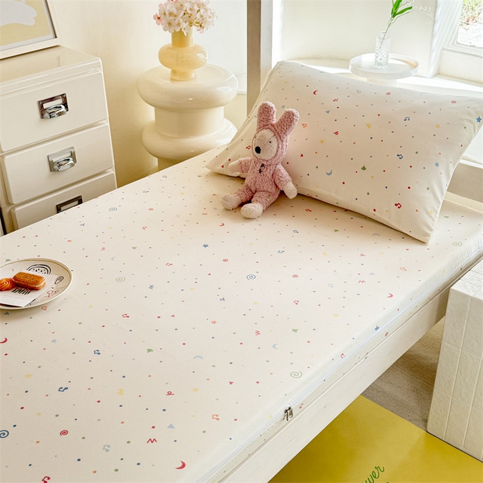 91家纺网 家纺一手货源 找家纺 多品家纺 2025春夏新款超柔水洗棉学生宿舍床垫套 花夕