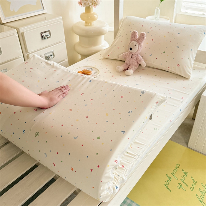 91家纺网 家纺一手货源 找家纺 多品家纺 2025春夏新款超柔水洗棉学生宿舍床垫套 花夕