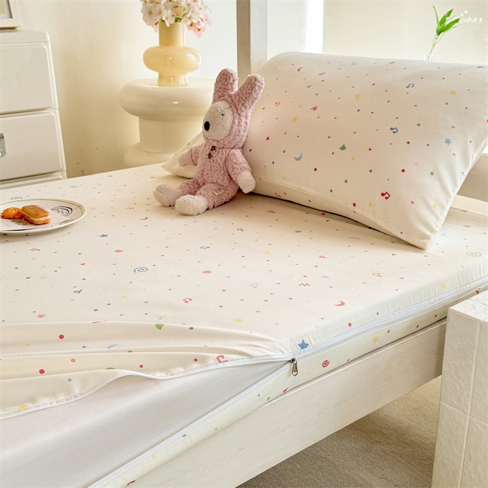 91家纺网 家纺一手货源 找家纺 多品家纺 2025春夏新款超柔水洗棉学生宿舍床垫套 花夕