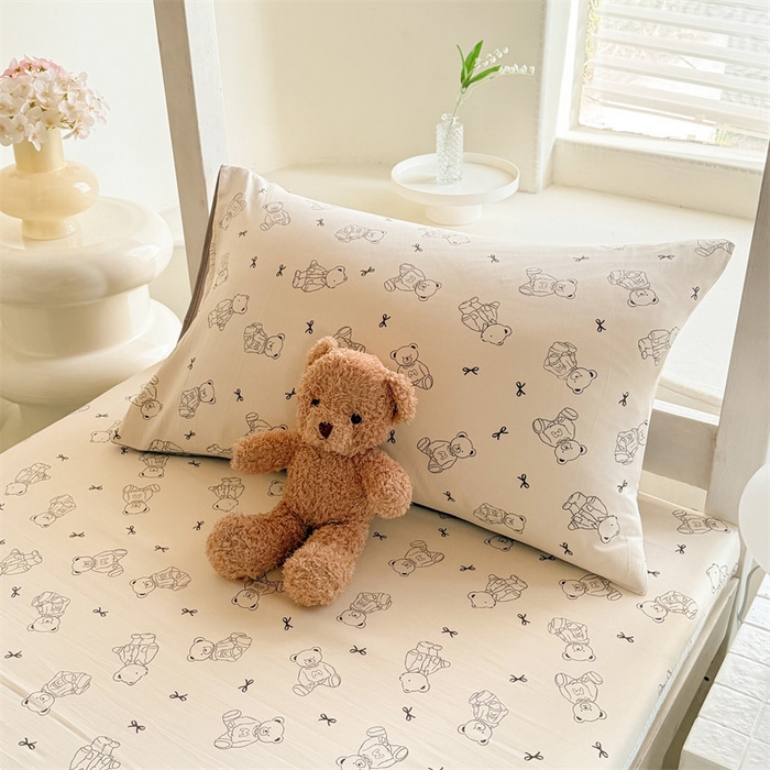 91家纺网 家纺一手货源 找家纺 多品家纺 2025春夏新款超柔水洗棉学生宿舍床垫套 满满熊