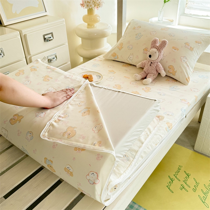 多品家纺 2025春夏新款超柔水洗棉学生宿舍床垫套 萌宠