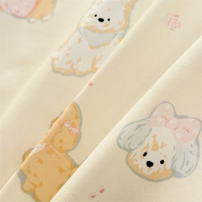 91家纺网 家纺一手货源 找家纺 多品家纺 2025春夏新款超柔水洗棉学生宿舍床垫套 萌宠