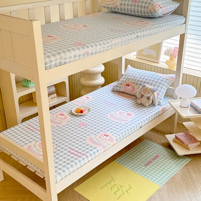 91家纺网 家纺一手货源 找家纺 多品家纺 2025春夏新款超柔水洗棉学生宿舍床垫套 派对猫