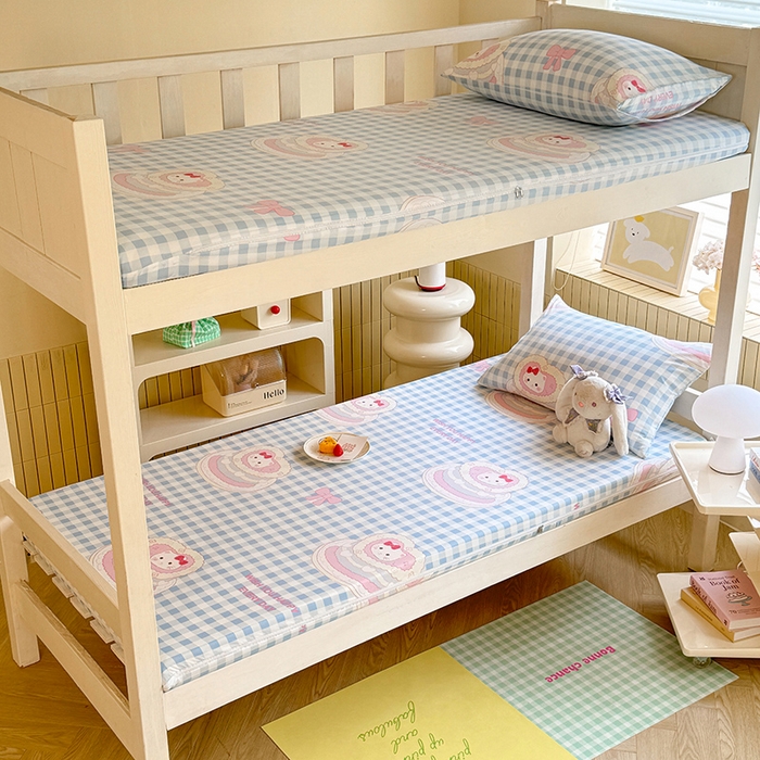 91家纺网 家纺一手货源 找家纺 多品家纺 2025春夏新款超柔水洗棉学生宿舍床垫套 派对猫