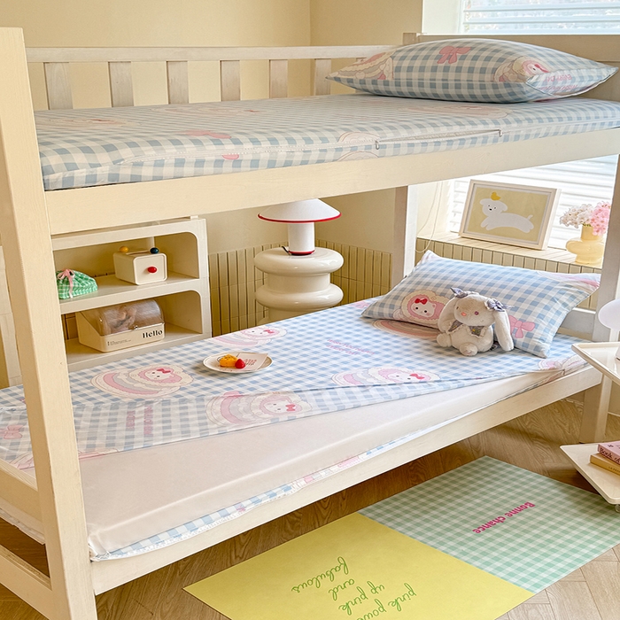 91家纺网 家纺一手货源 找家纺 多品家纺 2025春夏新款超柔水洗棉学生宿舍床垫套 派对猫