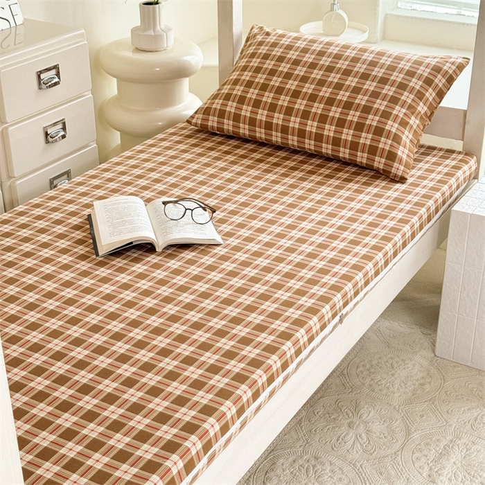 91家纺网 家纺一手货源 找家纺 多品家纺 2025春夏新款超柔水洗棉学生宿舍床垫套 时光