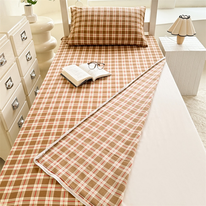 91家纺网 家纺一手货源 找家纺 多品家纺 2025春夏新款超柔水洗棉学生宿舍床垫套 时光