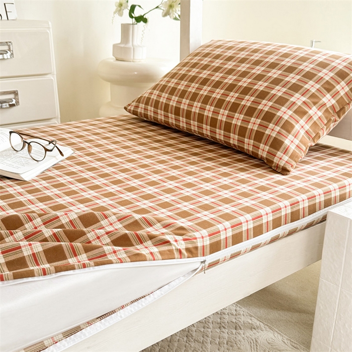 91家纺网 家纺一手货源 找家纺 多品家纺 2025春夏新款超柔水洗棉学生宿舍床垫套 时光