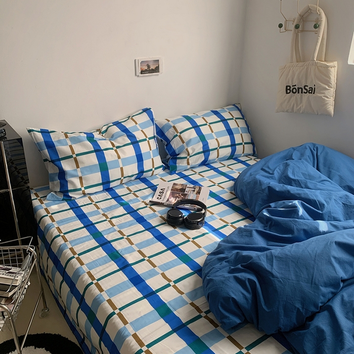 91家纺网 家纺一手货源 找家纺 （总）柚可家居 2025新款亲肤舒适色织水洗棉全棉四件套-