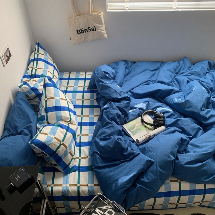 91家纺网 家纺一手货源 找家纺 （总）柚可家居 2025新款亲肤舒适色织水洗棉全棉四件套-