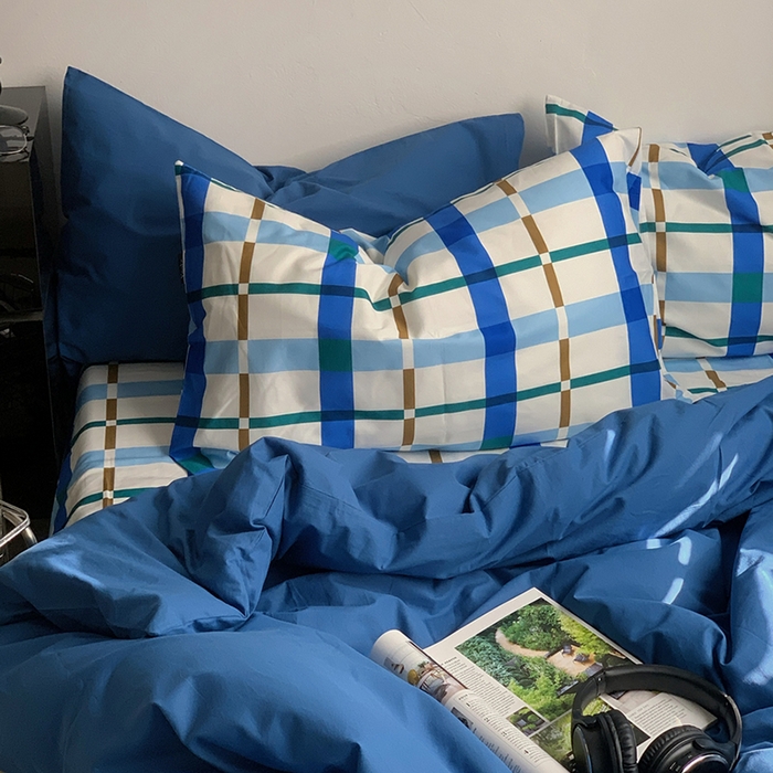 91家纺网 家纺一手货源 找家纺 （总）柚可家居 2025新款亲肤舒适色织水洗棉全棉四件套-