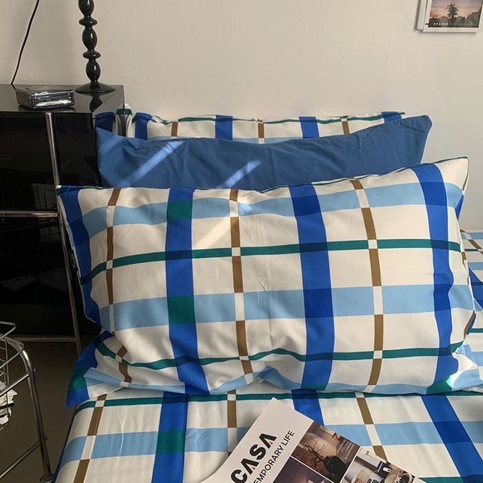 91家纺网 家纺一手货源 找家纺 （总）柚可家居 2025新款亲肤舒适色织水洗棉全棉四件套-