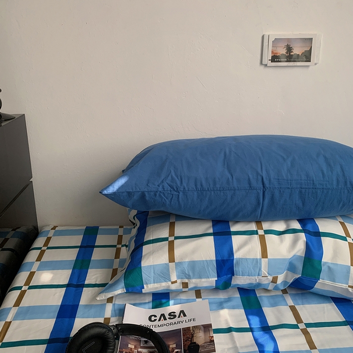 91家纺网 家纺一手货源 找家纺 （总）柚可家居 2025新款亲肤舒适色织水洗棉全棉四件套-