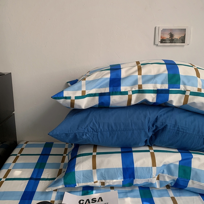 91家纺网 家纺一手货源 找家纺 （总）柚可家居 2025新款亲肤舒适色织水洗棉全棉四件套-