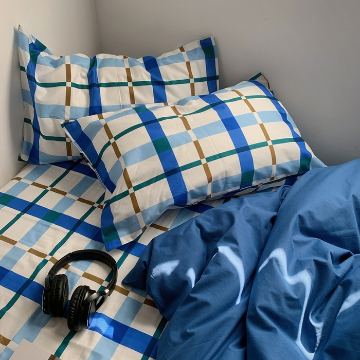 91家纺网 家纺一手货源 找家纺 （总）柚可家居 2025新款亲肤舒适色织水洗棉全棉四件套-